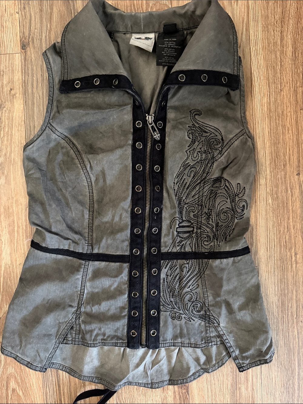 Harley-Davidson Black and Gray Motor Clothing Jacket Interior